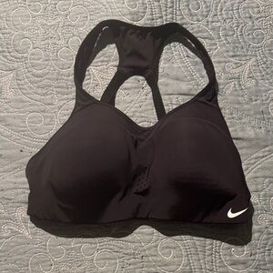 Nike Women's Black Sports Bra with White Logo